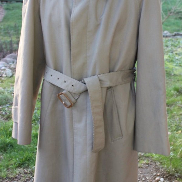 Men's Vintage Christian Dior Monsieur Rain Repellent Khaki Trench Coat Wool  liner 44R
