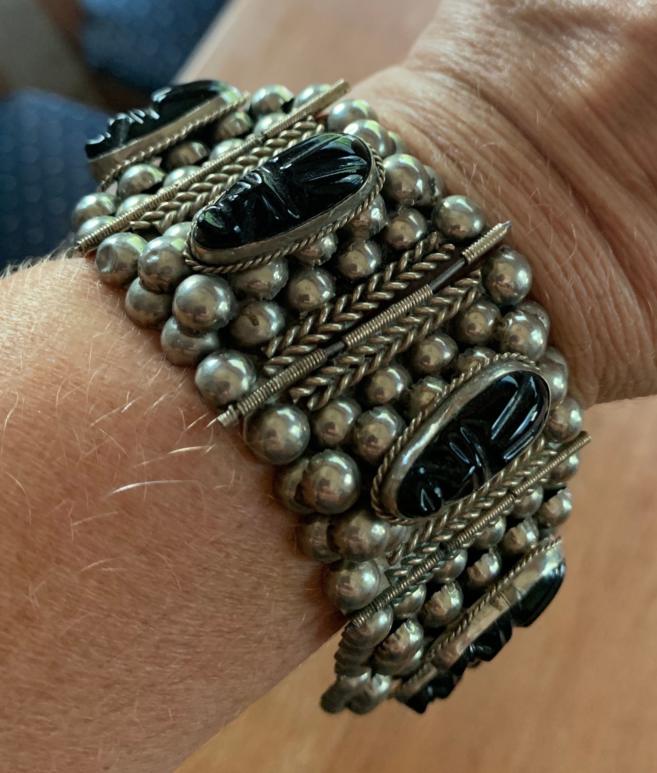 Onyx Bracelet Mexico Silver - Etsy Onyx Bracelet Mexico Silver - Etsy