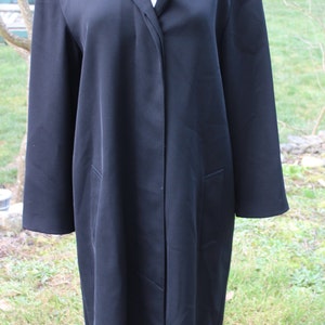 Ladies Vintage Giorgio Armani Black Coat w Hilary Radley Satin Liner Size 6