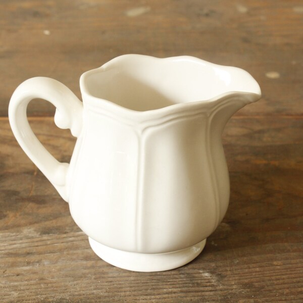 White Ironstone Creamer Vintage Federalist Ironstone Collection Small Pitcher
