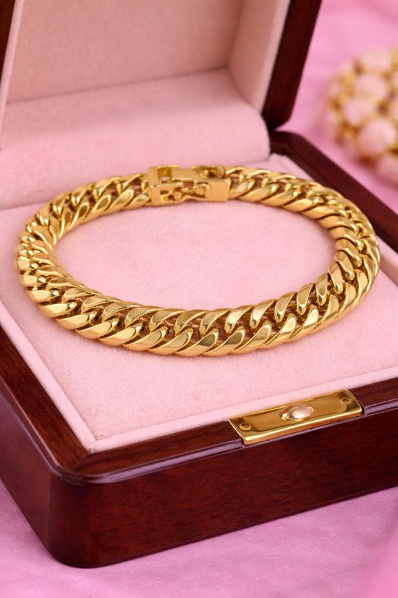 22K Yellow Gold Cuban Link Bracelet, 180 Gram Heavy Statement Jewelry