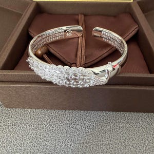 Handmade Silver Fish Scale Bangle, Heart Sutra Engraved Cuff Bracelet, Lucky Talisman Jewelry