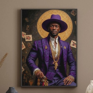 Konsttryck av John Erövraren | Hoodoo Folkhjälte, afroamerikansk väggkonst (digital nedladdning)