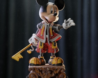 Estatua imprimible en 3D de Mickey Kingdom Hearts STL / Keyblade Hero / Modelo de juego de fantasía