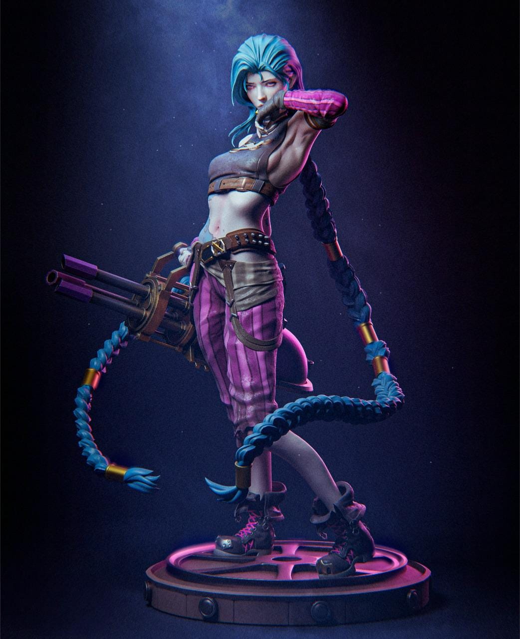 Figurine Résine à Peindre Vi & Jinx Fractured – Arcane – Collector 14K, échelle 1/8
