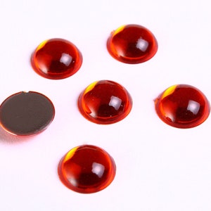 11mm cabochon rond en acrylique de couleur orange (1009)