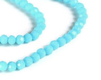 4mm blue glass beads - 4mm blue opaque beads - 4mm Faceted round beads - 4mm Opaque beads - 4mm glass beads - strand beads (2089)