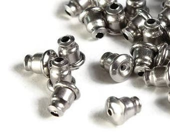 Stainless Steel earnut earring backs - Bullet back stopper in Stainless Steel - earring stoppers - Earnut Clutch (1974)