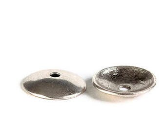 12mm antique silver rustic bead caps - antique silver beadcaps - Platinum beadcap (1941)