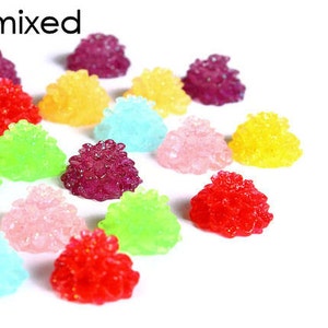 12mm cabochons en résine de forme de fleur - Couleurs mélangées (1519)