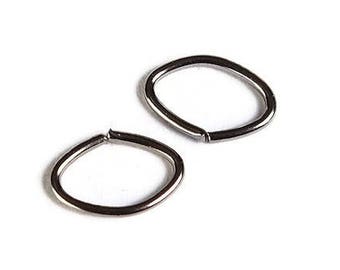 Gunmetal jumpring - oval jumpring - Black open jumpring - 8mm x 5mm - Nickel free - Lead free (1827)