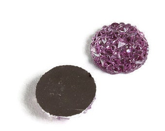 12mm Pink round resin cabochon - Faux druzy cabochon - Faux drusy cabochon - Textured cabochons (2068)