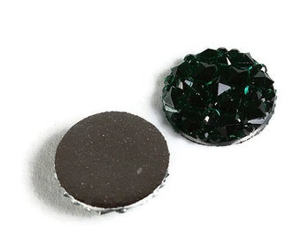 12mm Green round resin cabochon - Faux druzy cabochon - Faux drusy cabochon - Textured cabochons (2071)