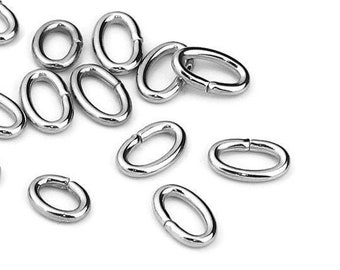 8mm stainless steel jumprings - 8mm open jumpring - 8mm oval jumprings - 8mm split jump rings - 8mm jump rings (2305)