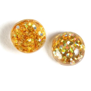 12mm Cabochons ronds de couleur or en résine (1817)