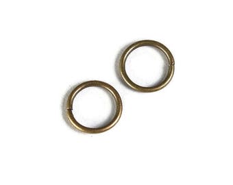 8mm antique brass jumprings - 8mm close jump ring - 8mm round jumprings - 8mm connector - Cadmium free (1947)