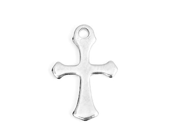 Stainless Steel cross charms - stainless steel charms - Stainless steel crosses charms - 13mm x 9mm (2312)