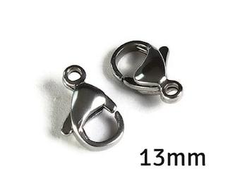 13mm Stainless steel clasps - Stainless steel lobster clasps (2114)