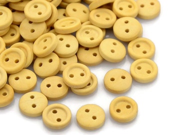 10mm Natural wood button - Petite button - craft button - Fun buttons - wooden buttons - 2 holes (1600)