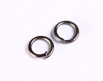 5mm Petite Gunmetal jumpring - open round jumpring - black jumpring (1031)