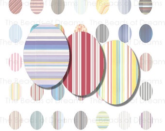 Printable digital collage sheet - 18x25mm ovals stripe - digital labels - pdf png - printable image for pendant - INSTANT DOWNLOAD (cs0035)