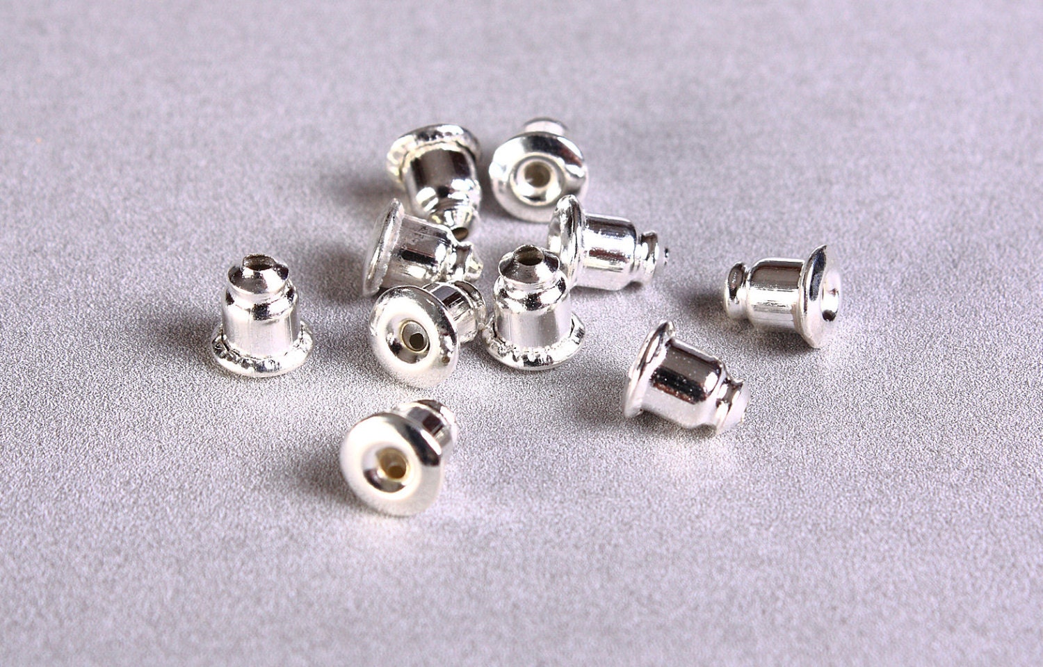 40pairs S925 Sterling Silver Earring Backs Bullet Clutch, Ear Nuts  Silver/gold/rose Gold/rhodium/ Plated, Earring Making Supplies 