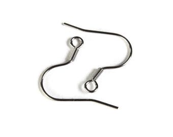 316 Surgical Stainless Steel Earring Hooks - Stainless steel earring - Stainless Steel Earring Hooks - Stainless Steel hooks ear wire (1990)