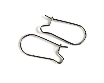 Stainless steel Kidney earwire - earring hooks ear wire - Earring Finding - Hoop Earring - 20mm x 10mm (1992-)