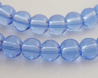 4mm blue beads - 4mm glass Beads - 4mm round glass bead - strand beads (744)