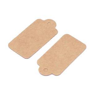 Étiquettes de prix pour bijoux Kraft - Étiquettes de prix en papier kraft rectangle - étiquettes vierges - Étiquettes kraft - 30 mm x 15 mm (1915)