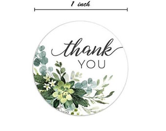 Thank you stickers - Thank you flowers labels - 1" round labels - Autumn Flowers message label (2323)