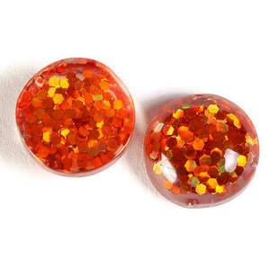 12mm Cabochons ronds de couleur orange en résine (1819)