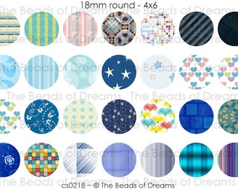 18mm circle round mixed color and blue - 4x6 - 18mm round pendant Images - Circles printable - pdf png jpeg INSTANT DOWNLOAD - cs0218