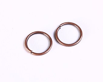 10mm antique copper jumpring - open jumpring - antique copper round jump ring - lead free - cadmium free (1051)