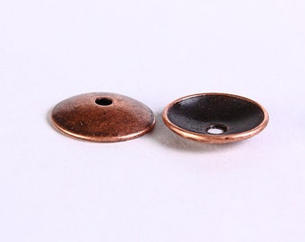 13mm antique copper rustic bead caps - antique copper beadcaps - Antique copper bead cap - Lead free - Cadmium free (645---)