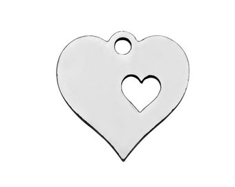 Stainless Steel Heart charms - 12mm stainless steel Heart charms - Stainless steel Heart pendant - 12mm (2049)