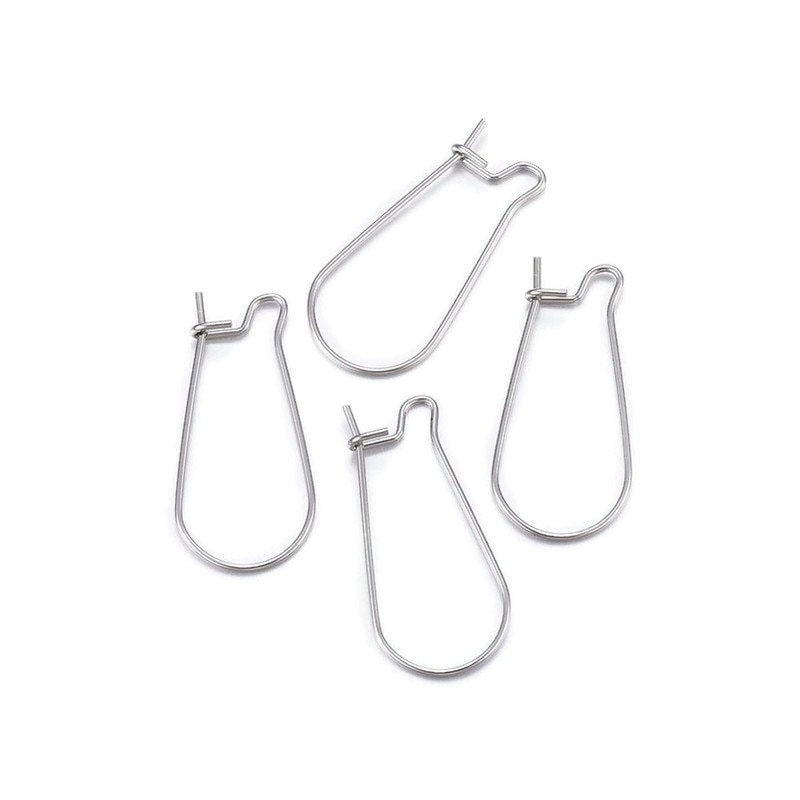 UNICRAFTALE 500pcs Titanium Steel Earring Hooks Metal Ear Wire with Coil  for Jewelry Making 16x27x0.8mm, Hole 2mm 