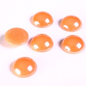 12mm cabochons en verre de forme ronde de couleur orange - 11mm à 12mm (1311)