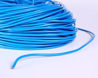 2mm blue cowhide leather cord - round leather cord (481)