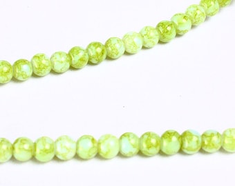 4mm Green beads - 4mm spacer beads - 4mm glass beads - 4mm round beads - strand beads (945)