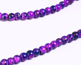 4mm Purple beads - round beads - Glass beads - opaque beads - Multicolor beads (953)