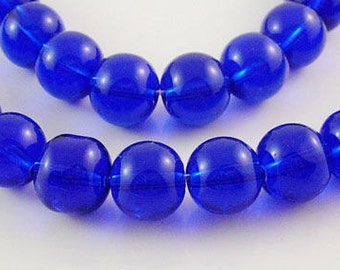 4mm blue round glass beads - 4mm spacer beads - Blue beads - strand beads (1144)