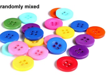 13mm Mixed color button - resin button - craft button - Round buttons - 4 holes (1603)