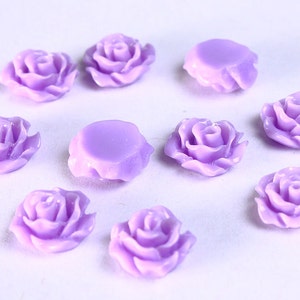11mm cabochon en résine en forme de fleur mauve (782)