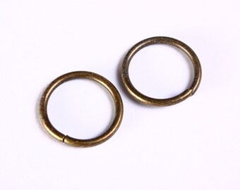 18mm antique brass jumpring - 18mm round jump ring - 18mm large jumprings - 18mm big jumprings (1033)