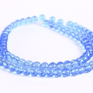 4mm blue round glass beads strand beads 326 image 1