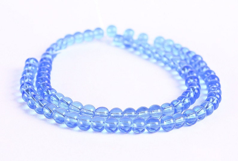 4mm blue round glass beads strand beads 326 image 1