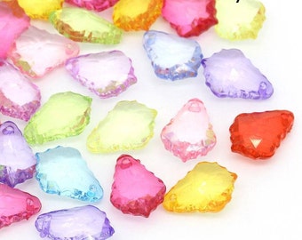 Mixed color tear drop charms - Mixed color teardrop pendants - (1343---)