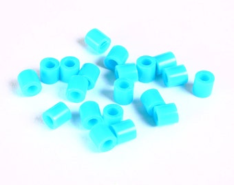 5mm blue tube acrylic beads - large hole - Hama beads - Fuse beads (1471)