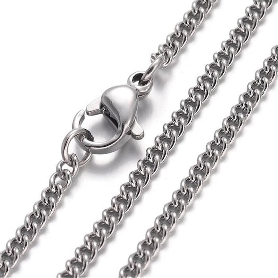 Stainless steel necklace 18 Curb Chain with Lobster Clasp 18 inches 2025